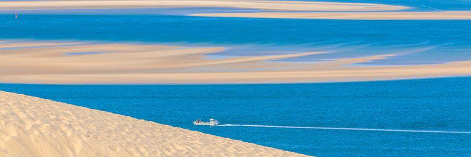 Moliets sand dunes on a clear day