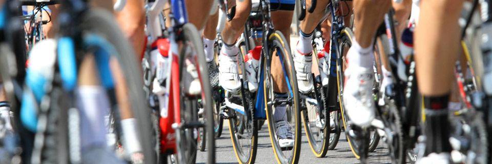Bikes line up in the Tour de France