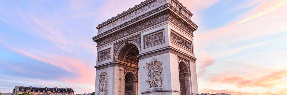 The Champs Élysées in the sunset