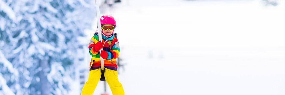 Little tot on a button ski lift 